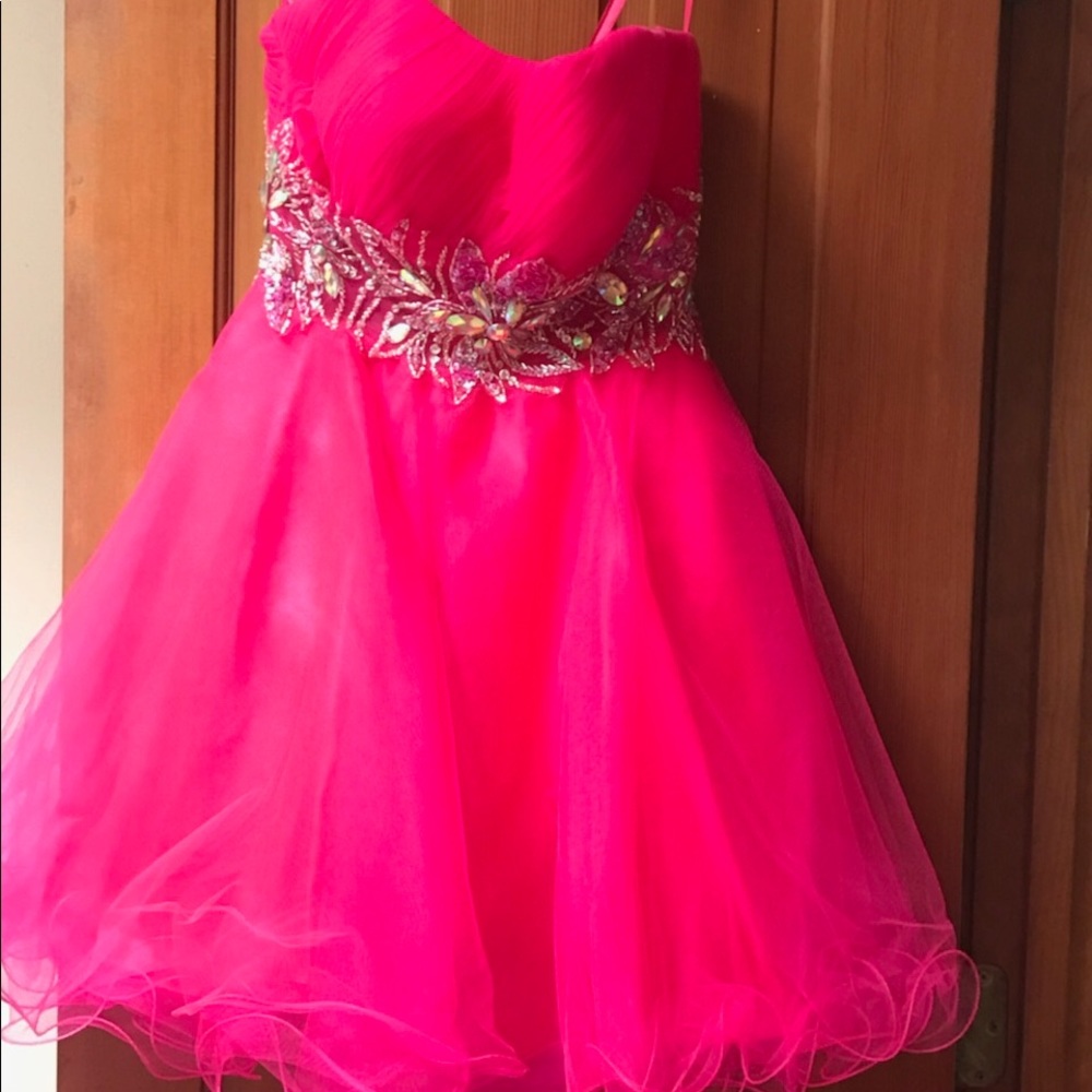 Pink strapless dress